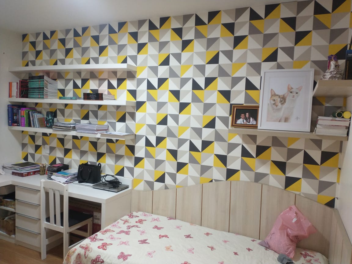 papel de parede geométrico adesivo preço