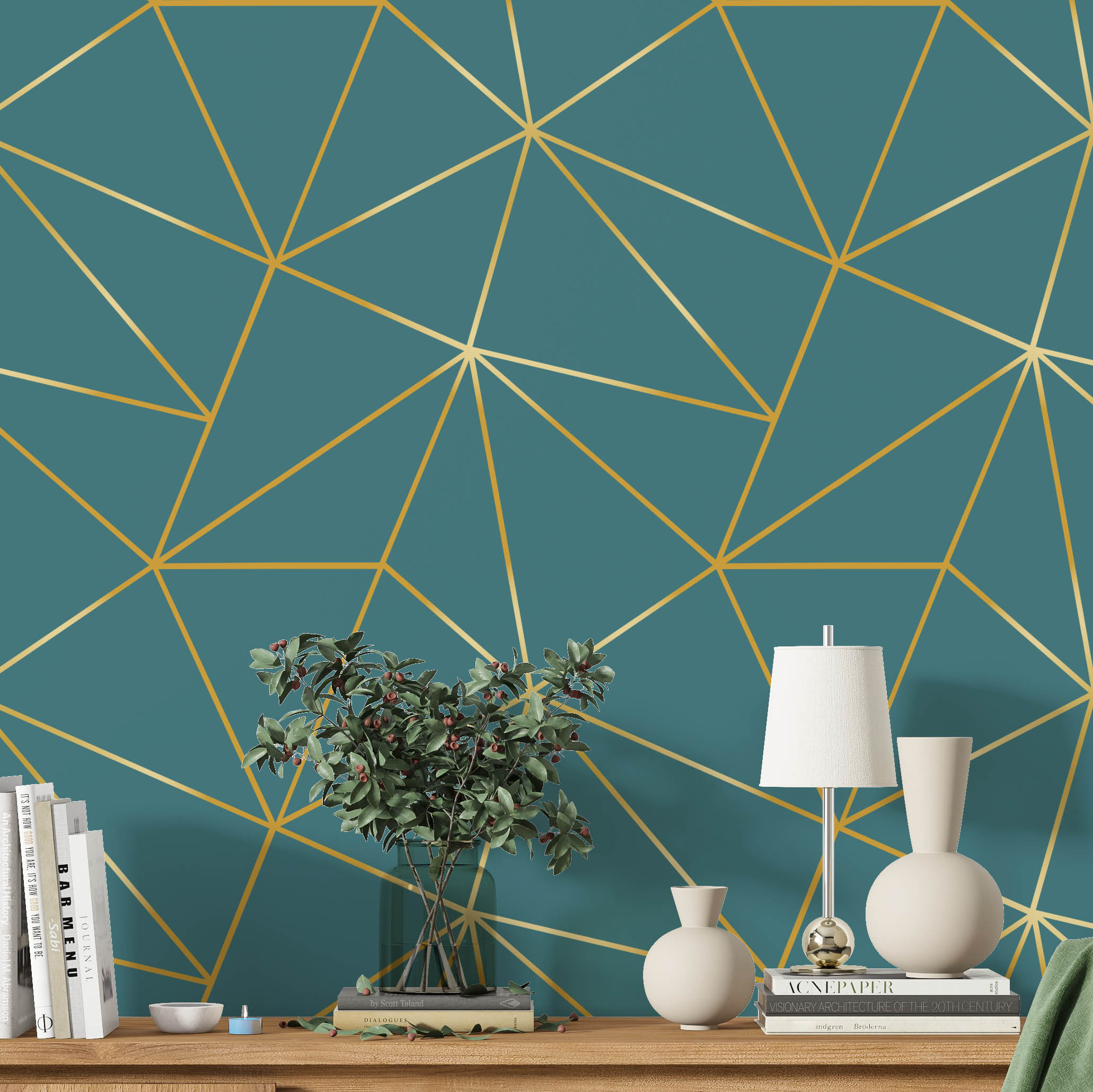 papel de parede geométrico minimalista