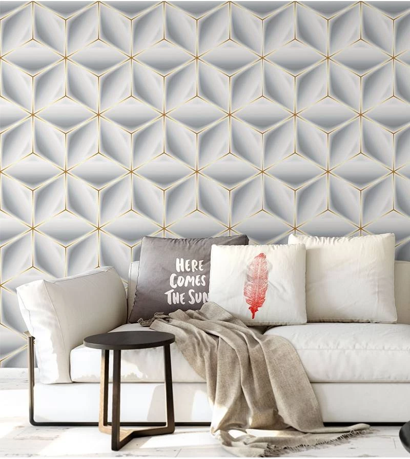 papel de parede geometrico para quarto