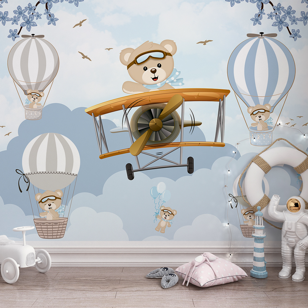 papel de parede adesivo lavável infantil