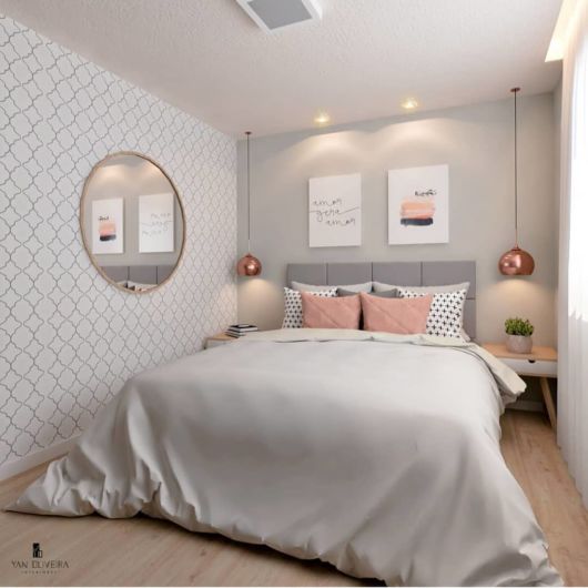 papel de parede para quarto de casal pequeno cores claras