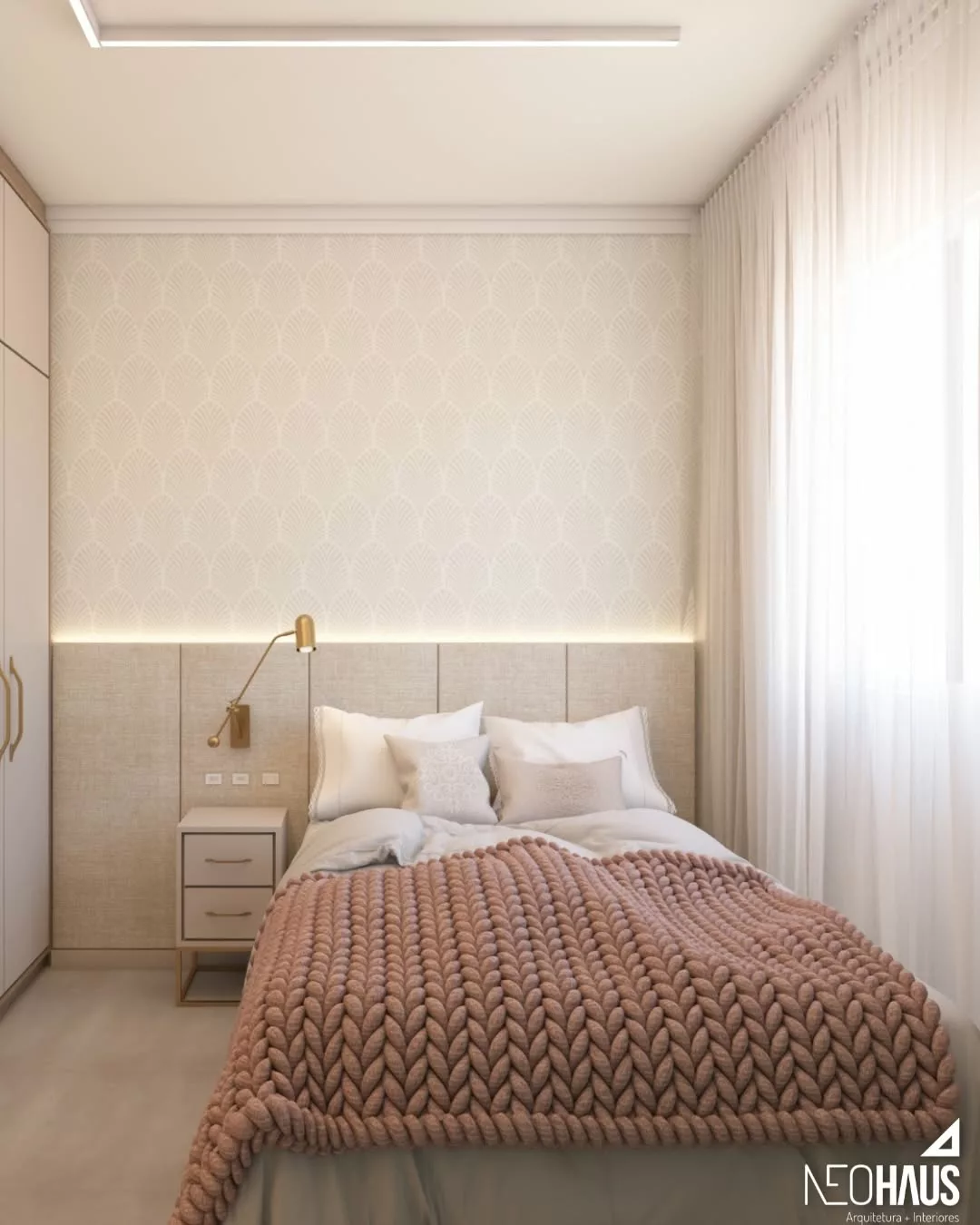 papel de parede para quarto de casal pequeno