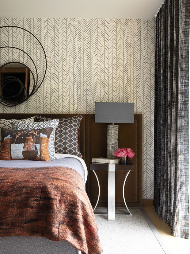 tendência papel de parede 2025 quarto pequeno