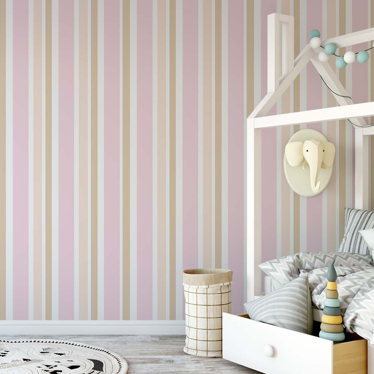 papel de parede lavável para quarto de bebê