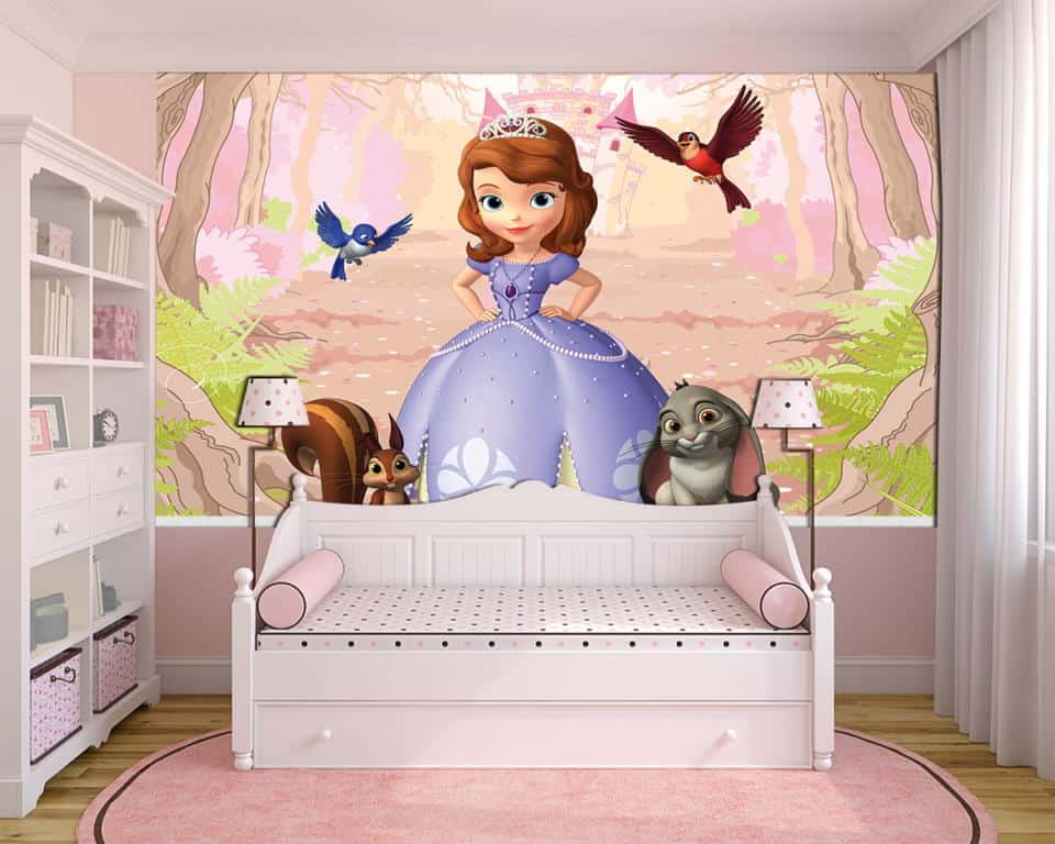 papel de parede para quarto de menina decorado