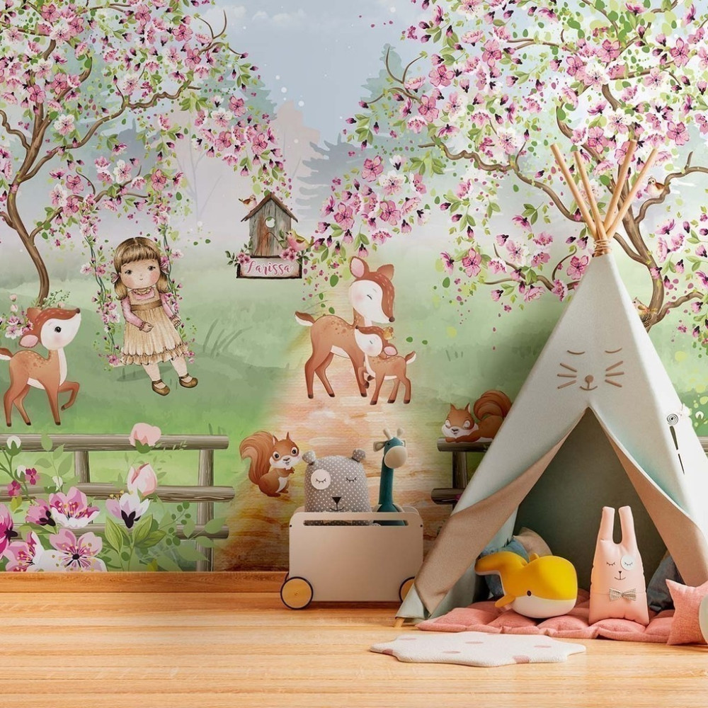 papel de parede para quarto de menina decorado