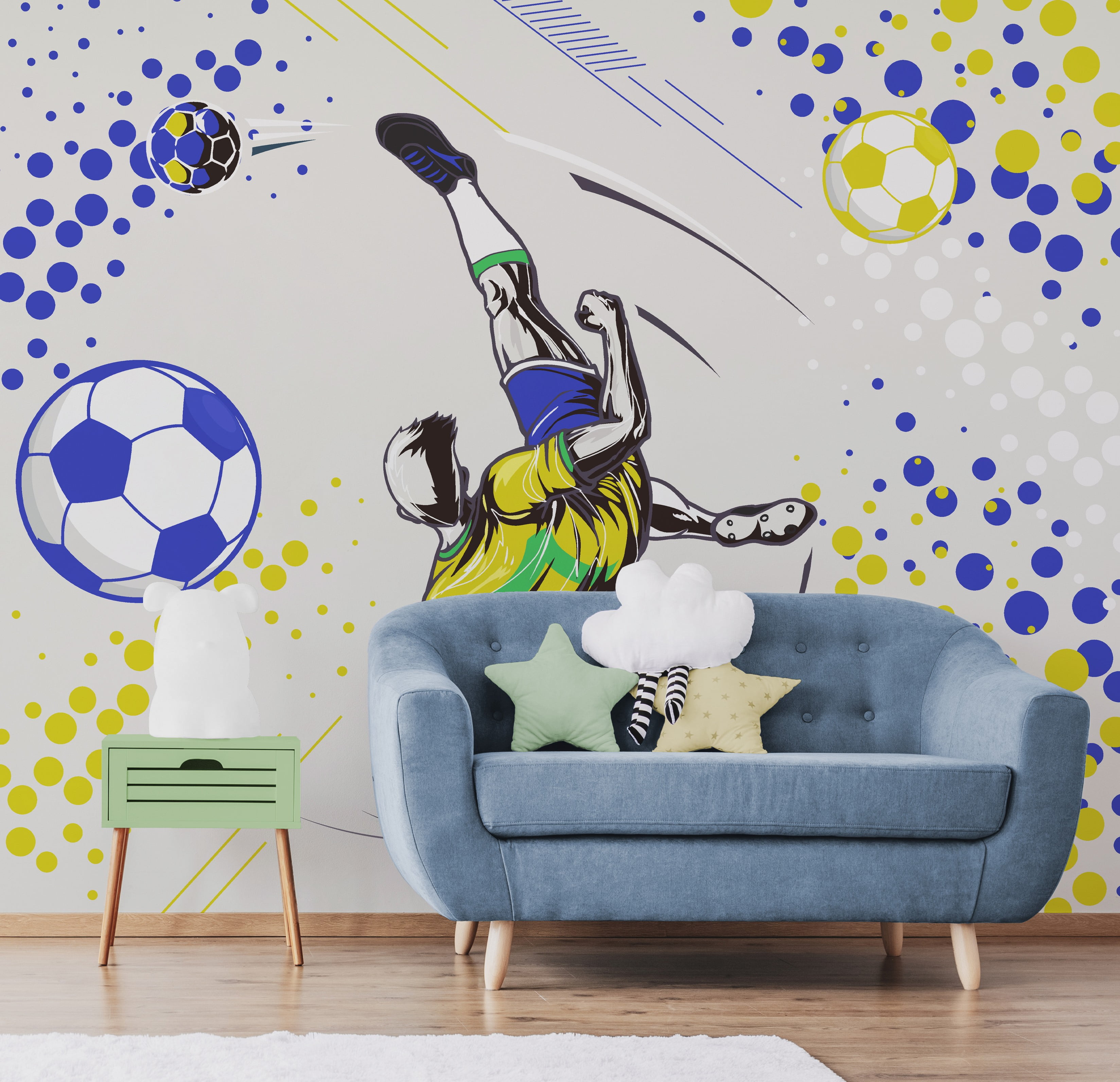 papel de parede quarto menino moderno