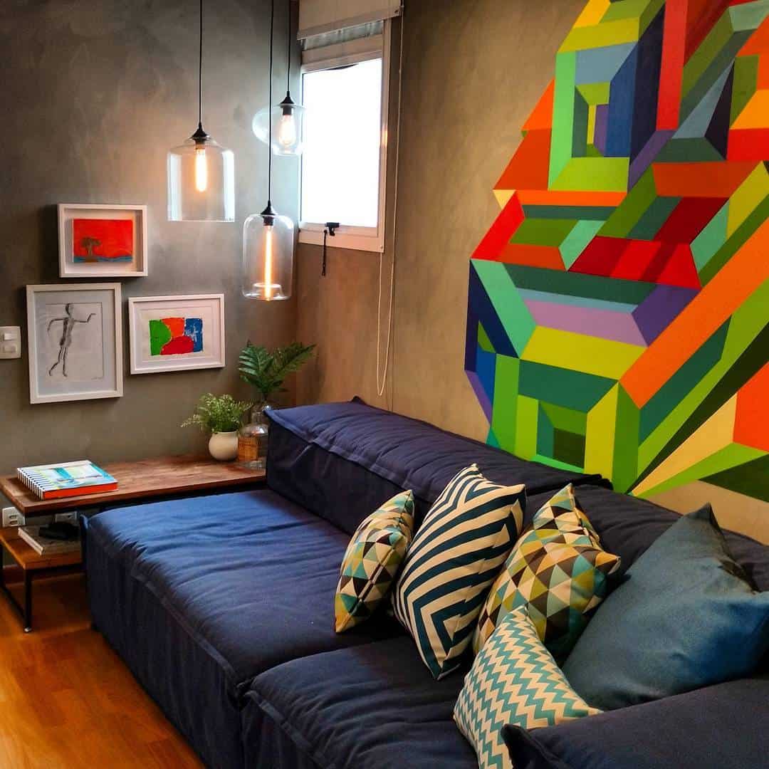 tinta efeito cimento queimado para sala