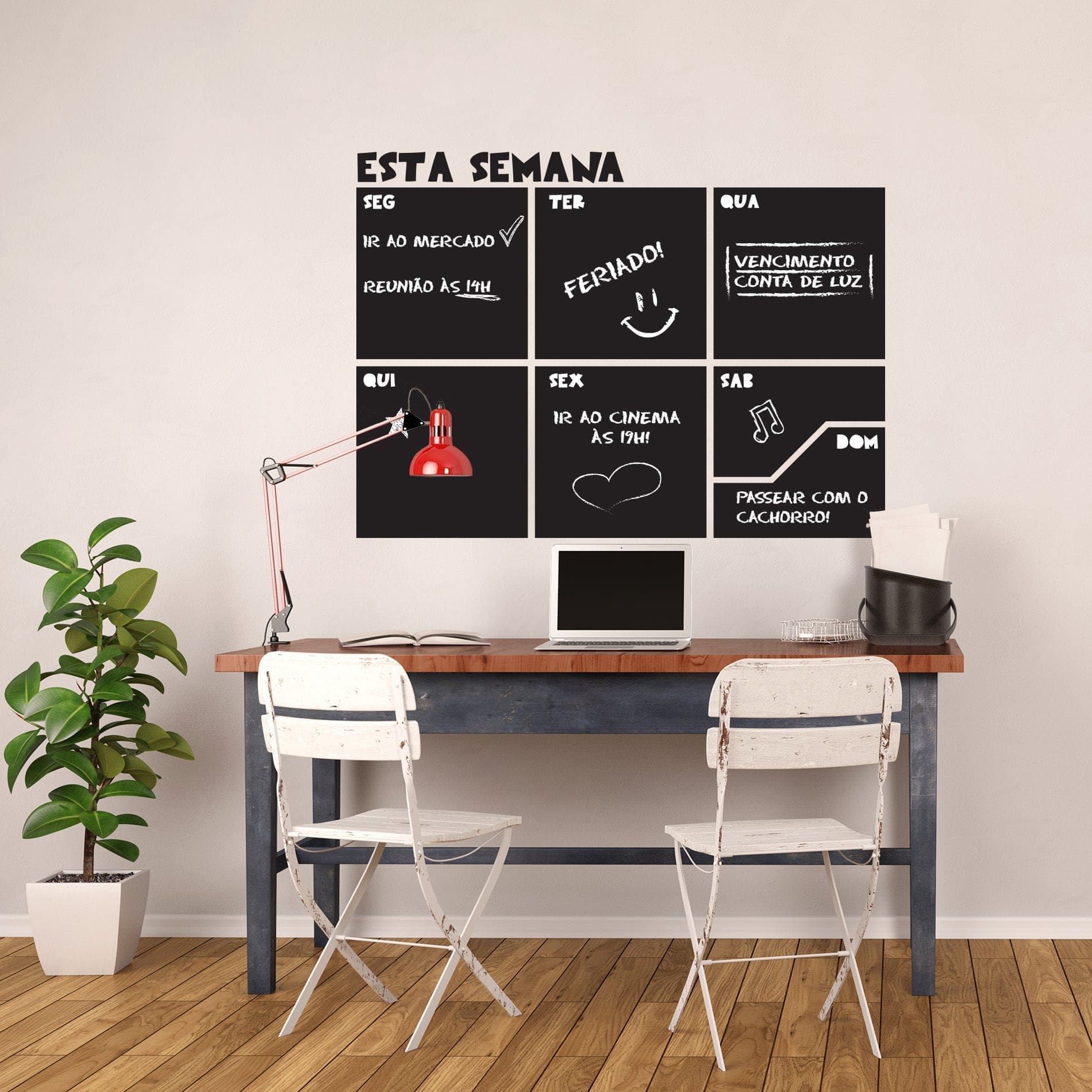 manutenção de parede lousa colorida