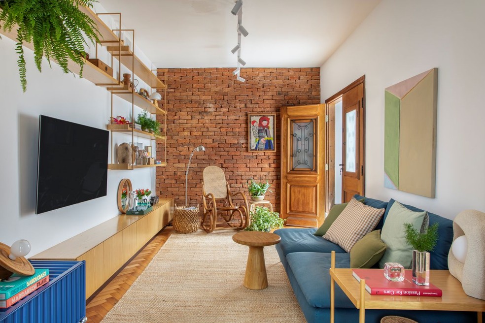 cores de tijolinho para sala