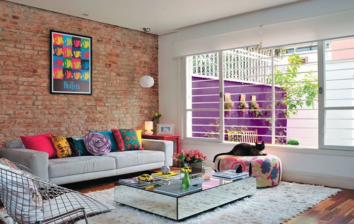 revestimento tijolo para sala de estar