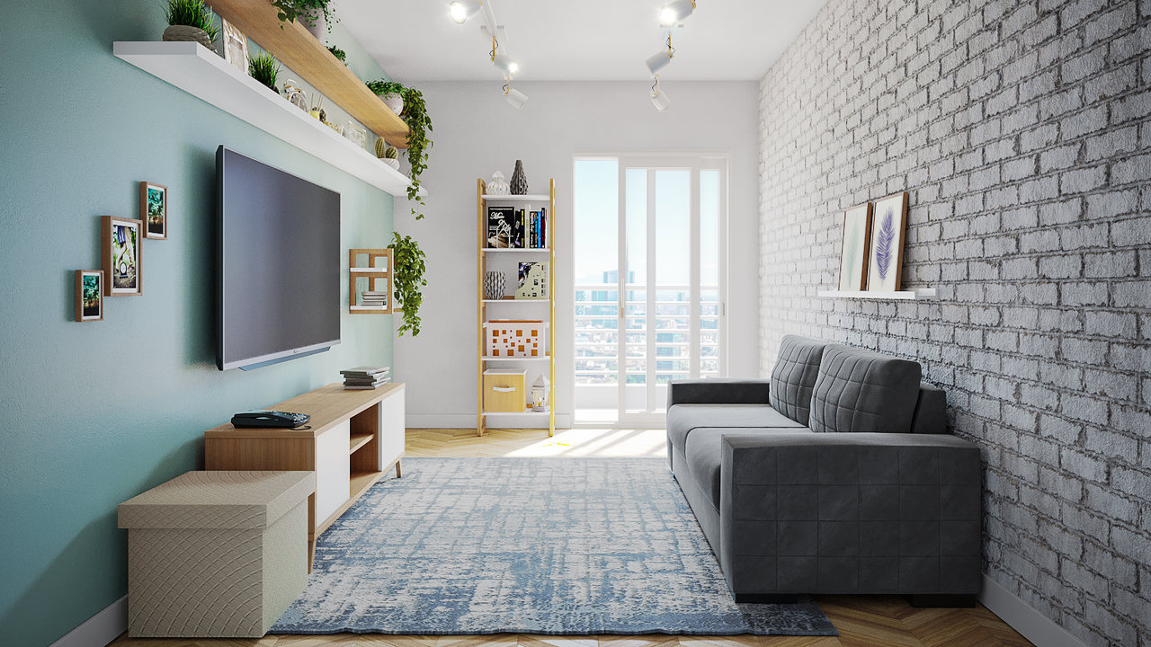 parede de tijolinho na sala