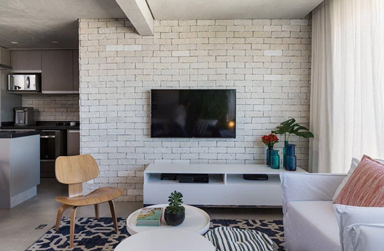 revestimento tijolo para sala de estar
