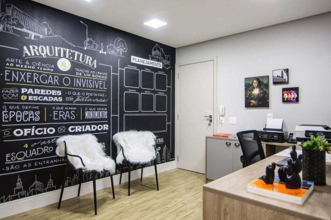 parede lousa na sala