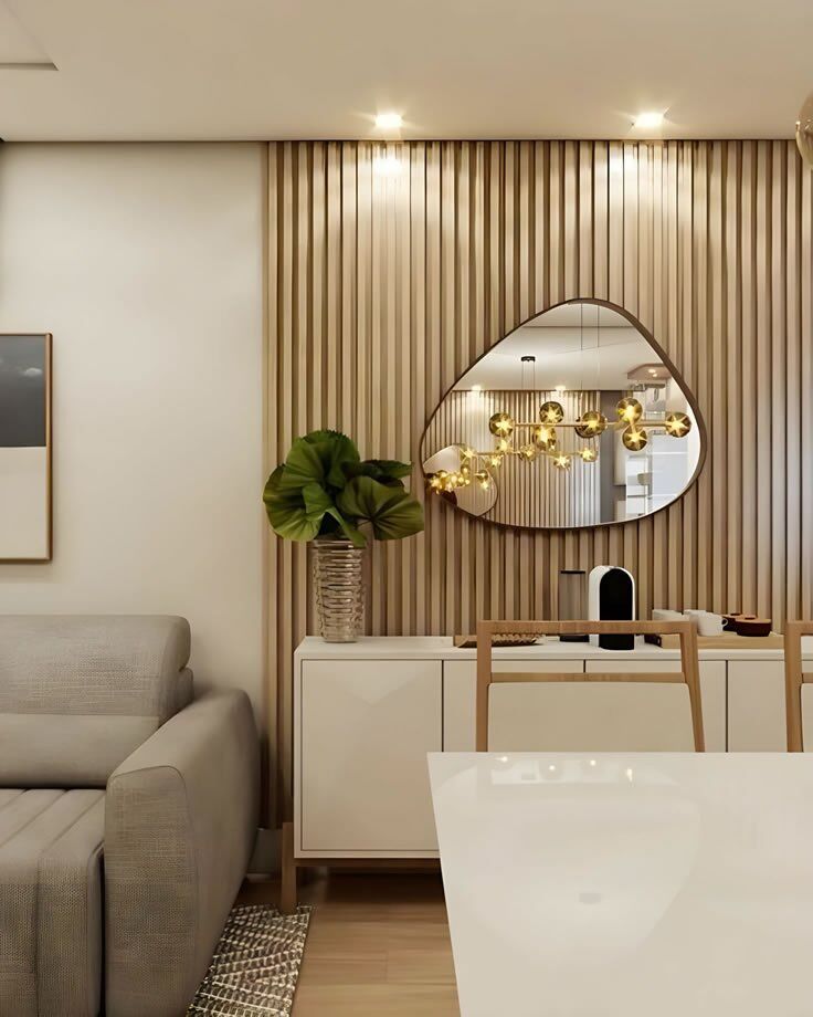 parede ripada na sala