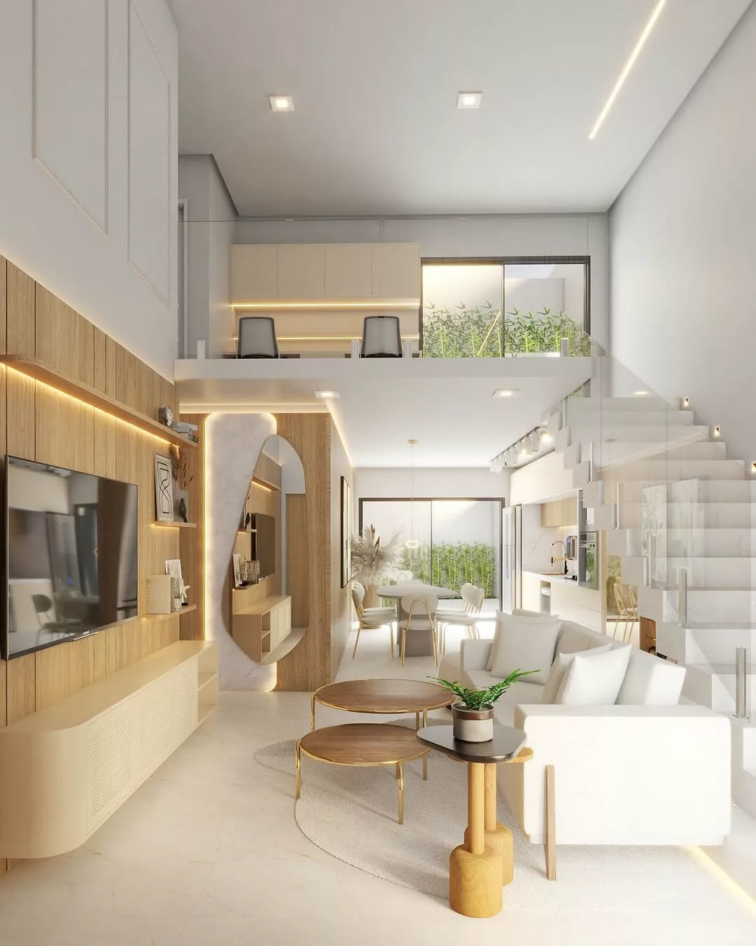 pe direito duplo com mezanino