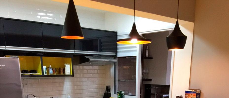 pendentes para bancada de cozinha americana