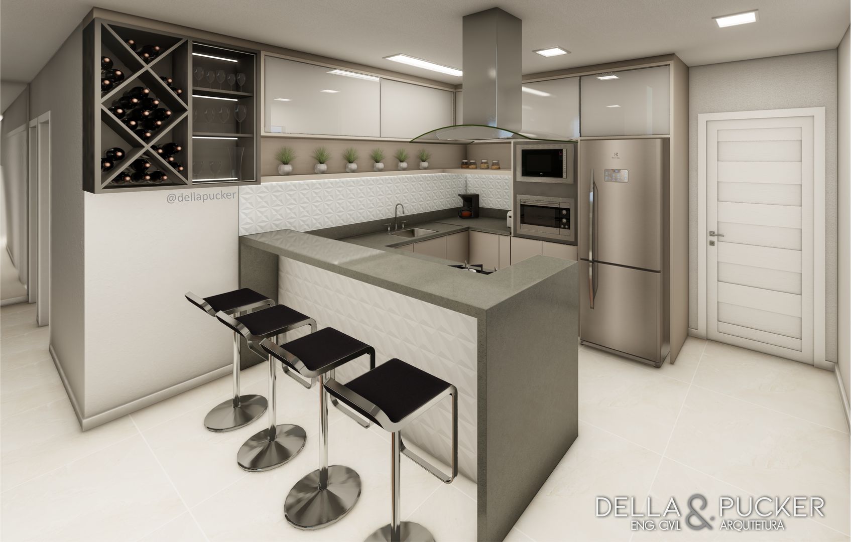 Península de cozinha pequena