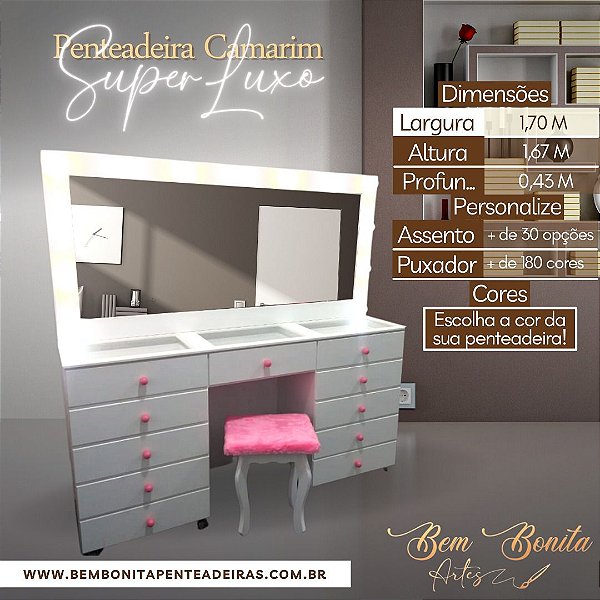 Penteadeira camarim com LED