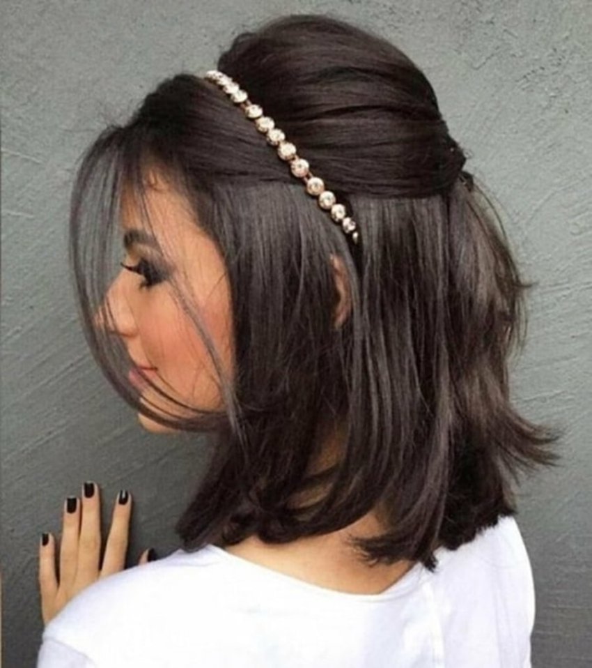 Penteados para casamento de dia com cabelo curto