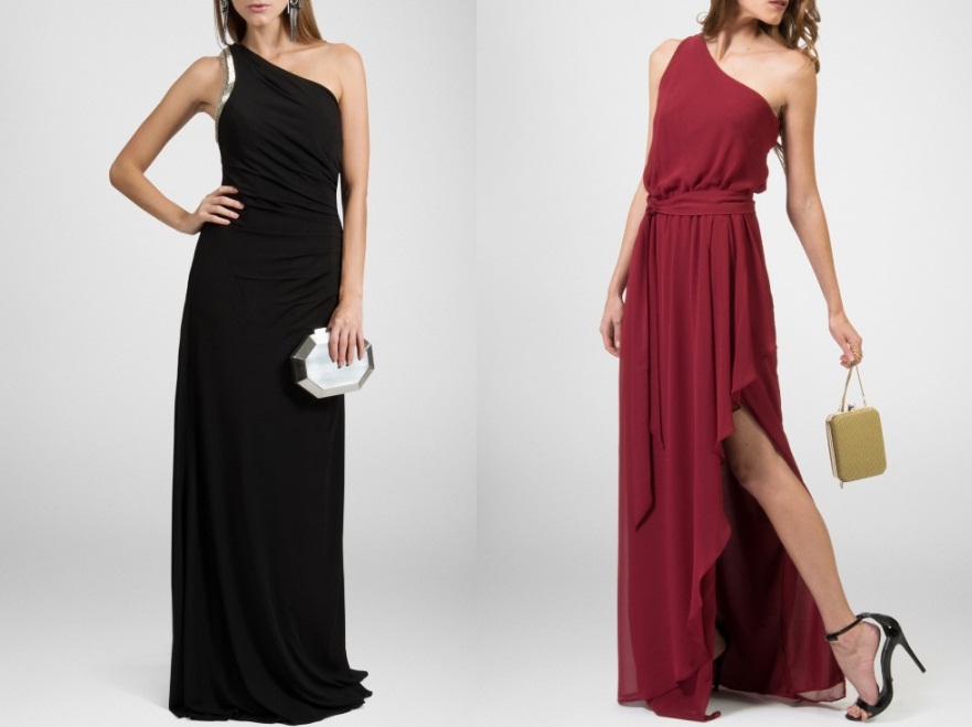 Como combinar joias com vestido de um ombro só