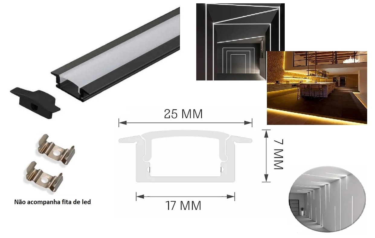 Tipos de Perfil de LED: Embutir