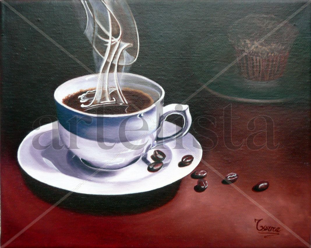 pintura com café