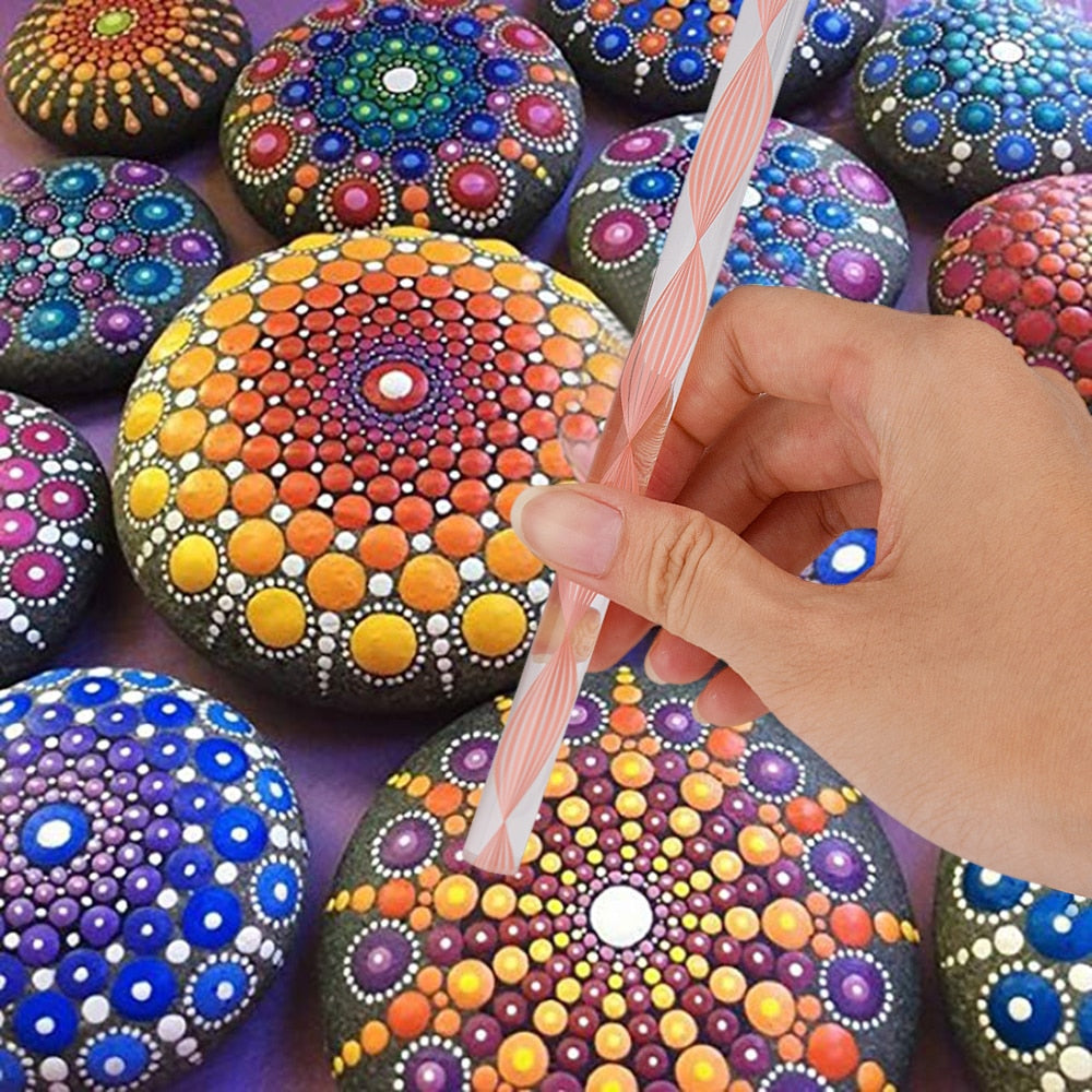 pintura de mandalas em pontilhismo