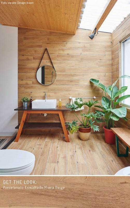 piso de madeira no banheiro pode?