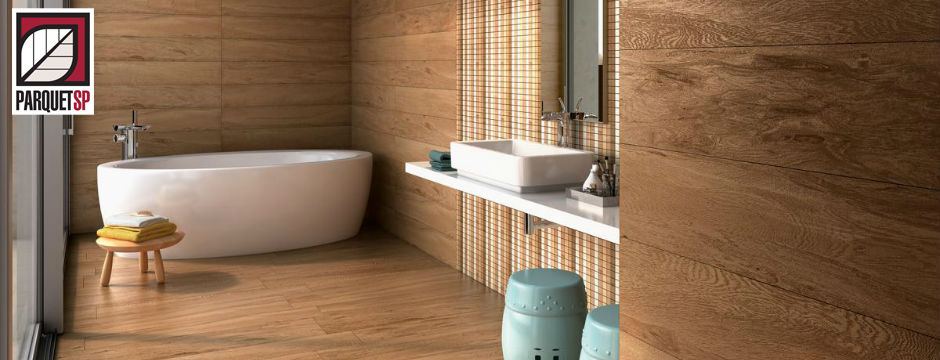 piso de madeira no banheiro pode?
