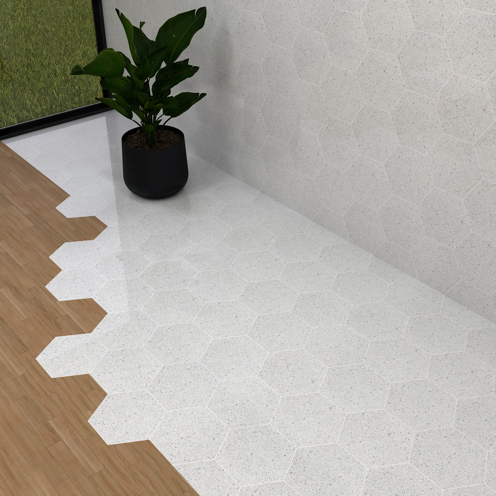 tipos de piso hexagonal