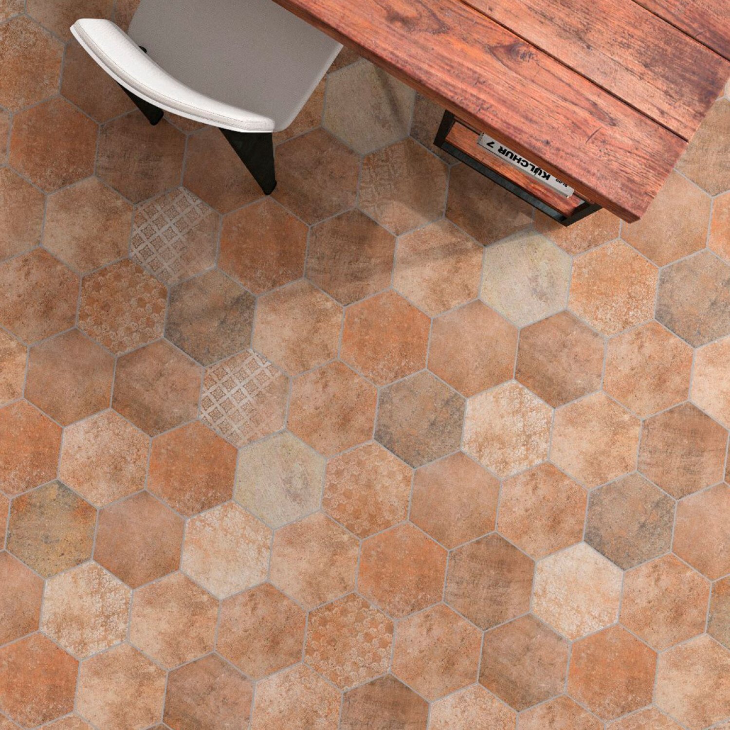 tipos de piso hexagonal