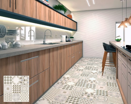 piso para cozinha