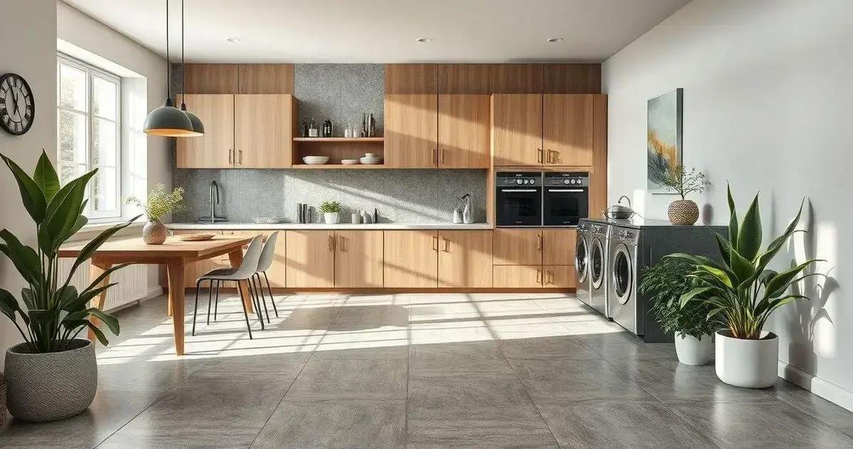 melhor piso para cozinha e lavanderia integrada