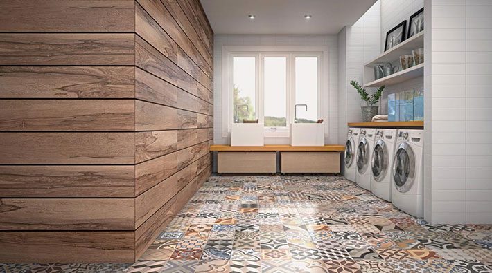 melhor piso para cozinha e lavanderia integrada