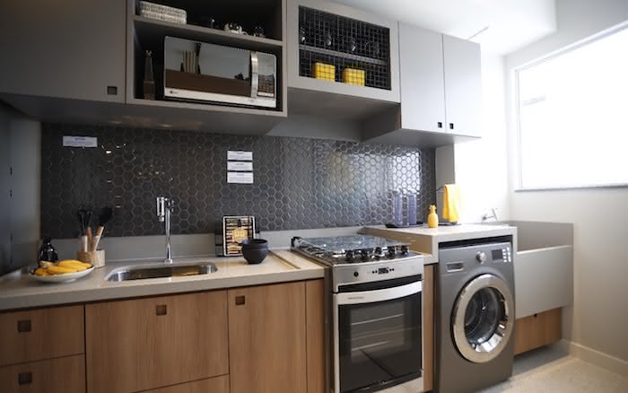 melhor piso para cozinha e lavanderia integrada