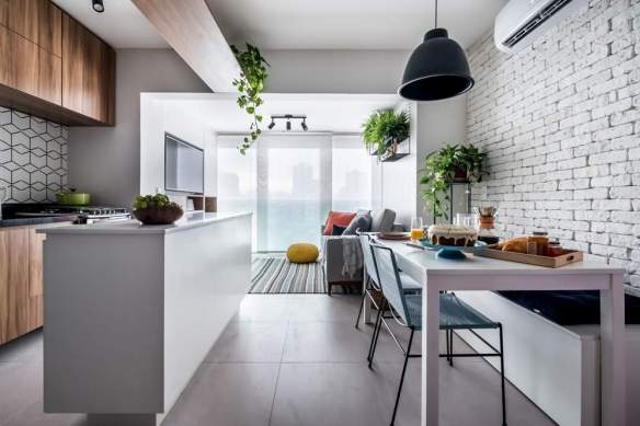 qual o melhor piso para sala e cozinha integrada