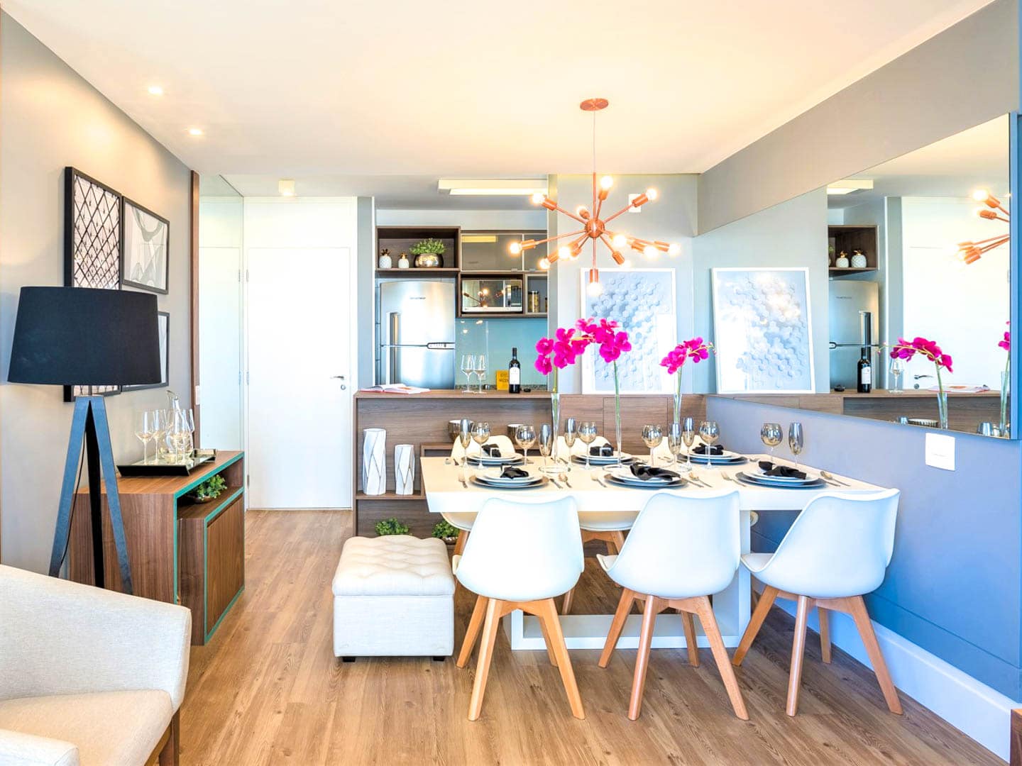 piso para sala e cozinha integradas