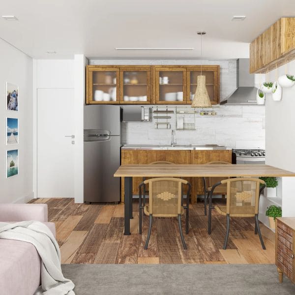 porcelanato ou vinilico para cozinha e sala