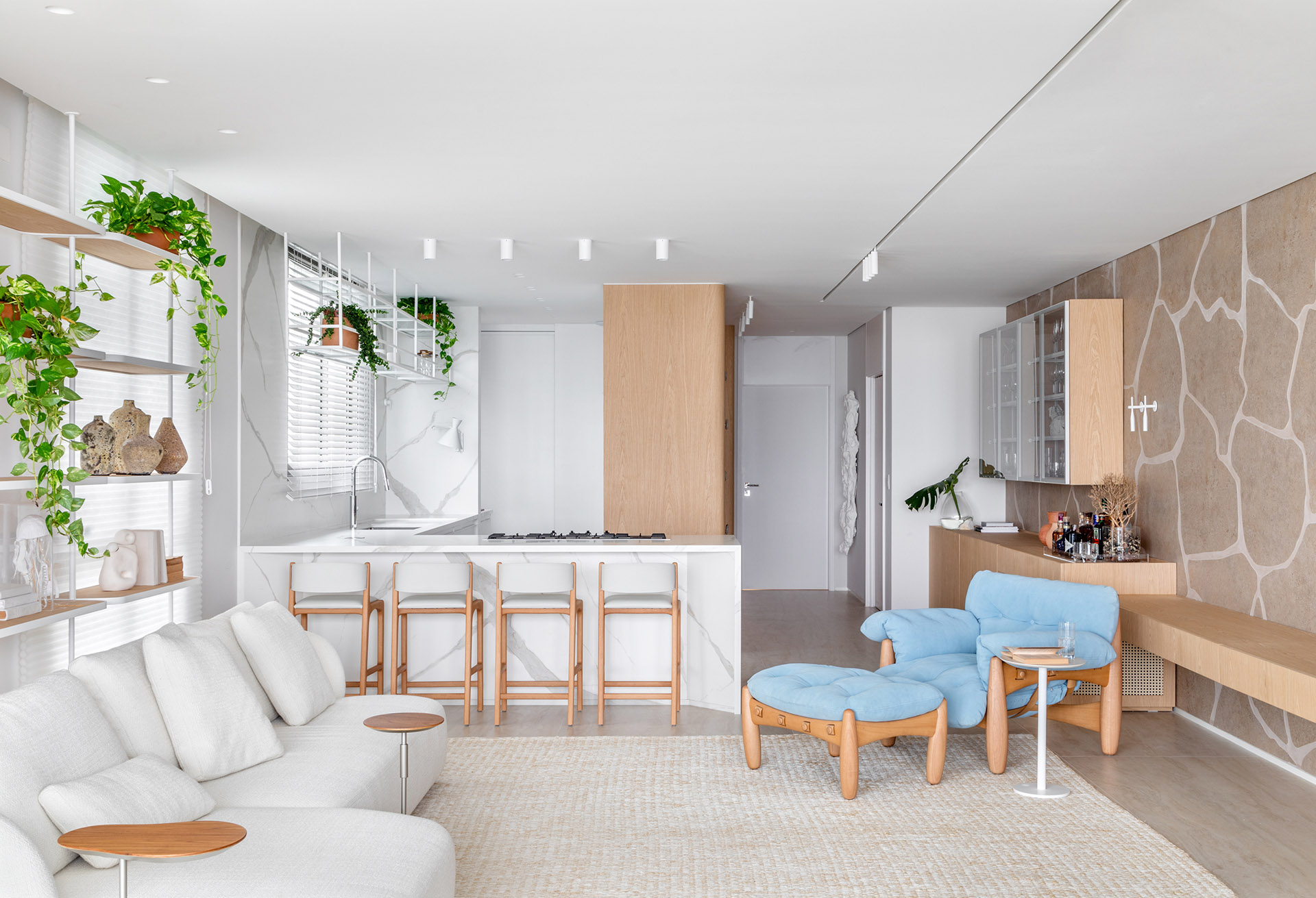 piso resistente e bonito para áreas integradas