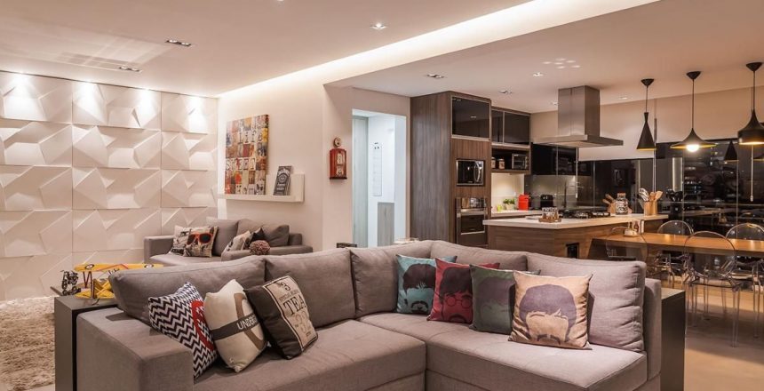 piso resistente e bonito para áreas integradas