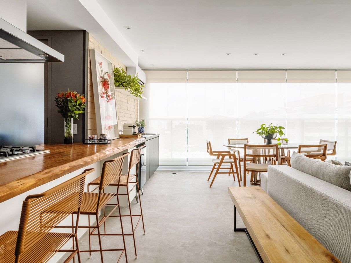 piso para sala e cozinha integradas