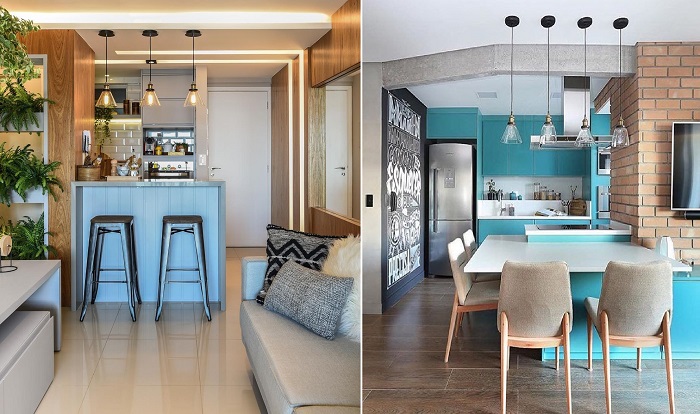 piso resistente e bonito para áreas integradas