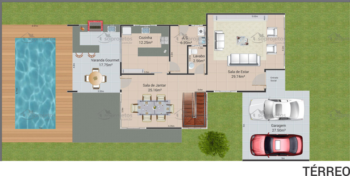 planta baixa para pe direito duplo