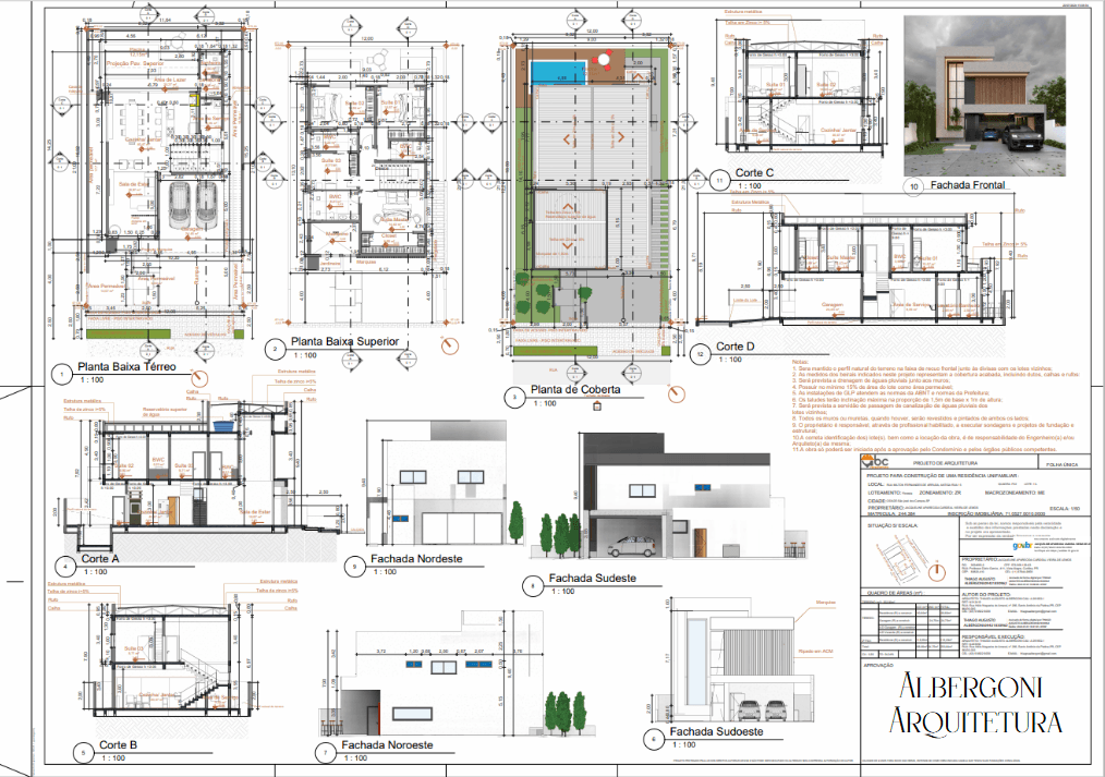 desenho técnico de residência