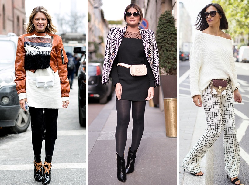 como usar pochete feminina com vestido