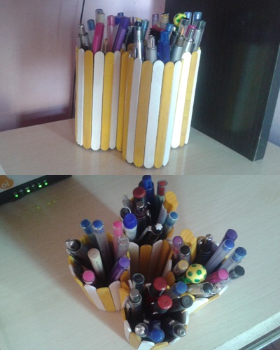 diy porta pinceis com rolo de papel toalha