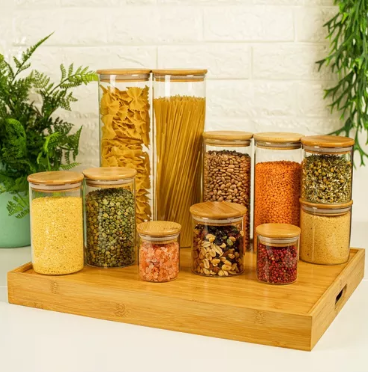 decoração de potes com tampas para organização