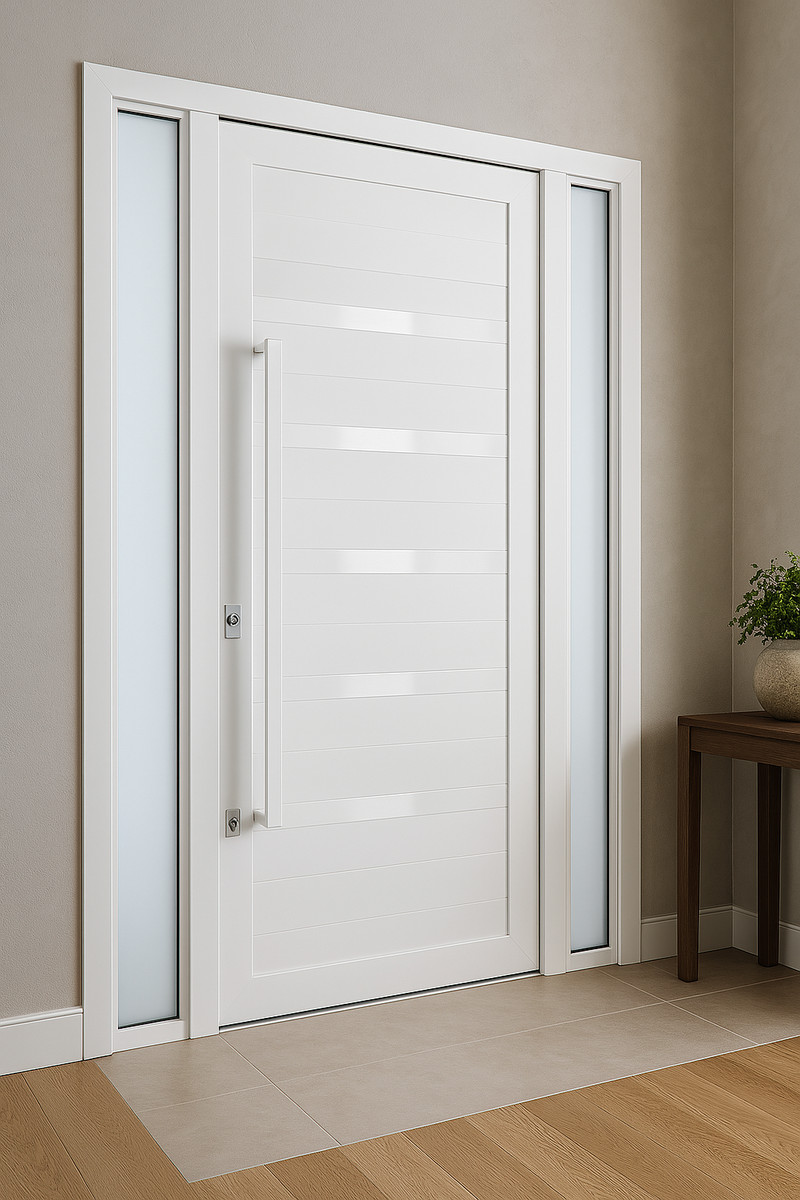 porta pivotante de aluminio