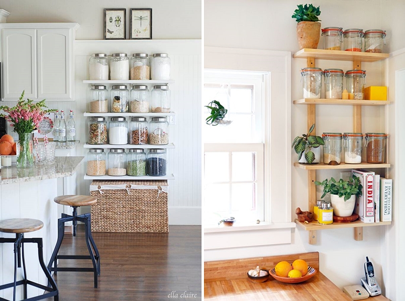 potes de vidro na decoracao da cozinha